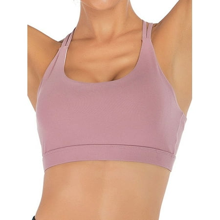 

Strappy Padded Sports Bra Activewear Medium Support Workout Yoga Bra Tops for Women