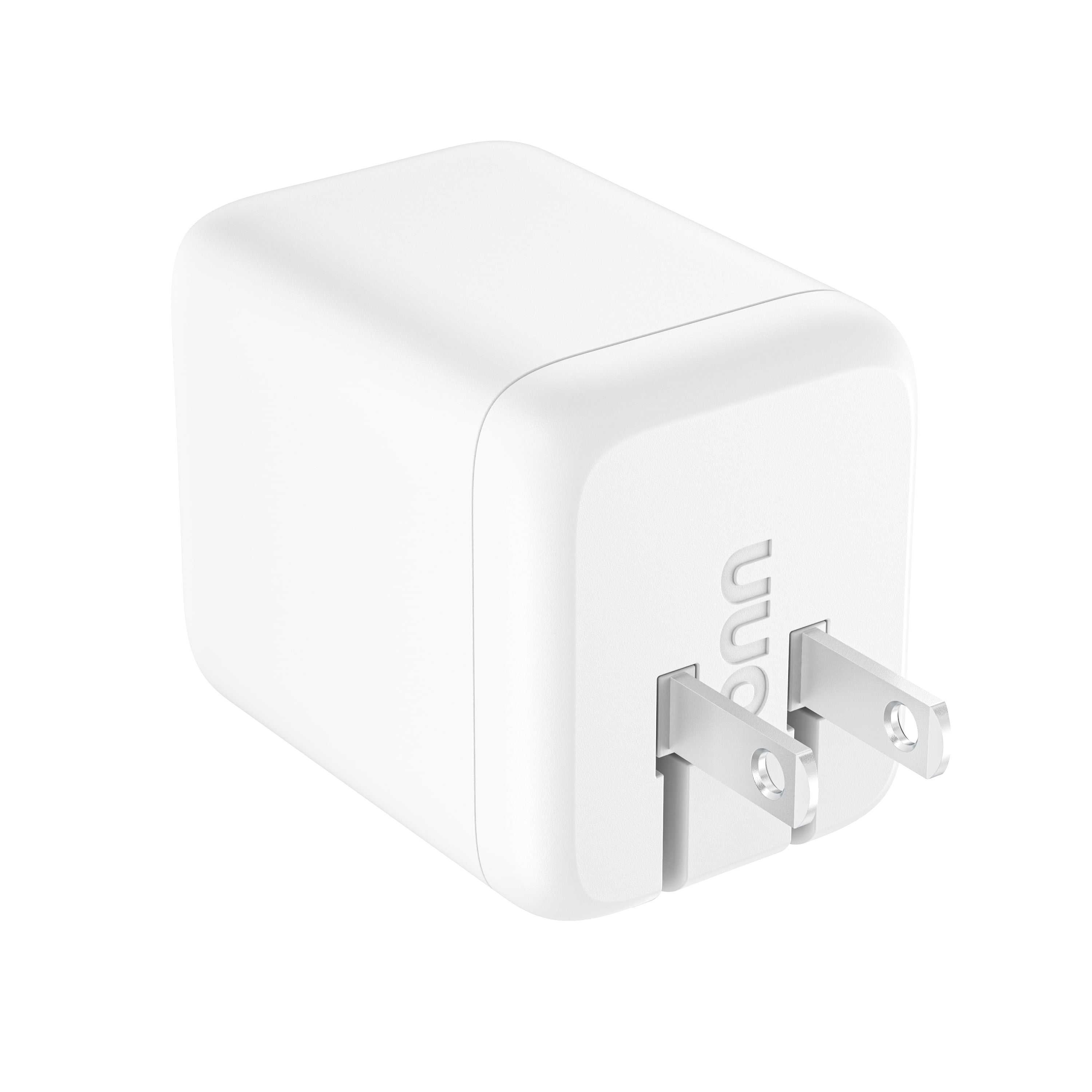 Onn 62W Multi-Port Wall Charger, Fast Charging, USB-C/USB-A, USB-IF Certified, Foldable Plug, White