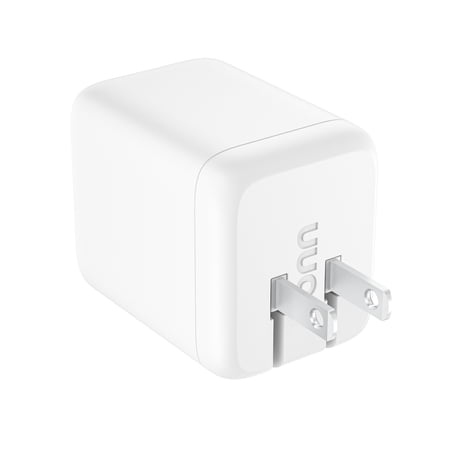 ONN 62W MULTI-PORT WALL CHARGER, FAST CHARGING, USB-C/USB-A, USB-IF CERTIFIED, FOLDABLE PLUG, WHITE