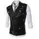 thumbnail image 2 of Hombres Sólido Casual Turndown Cool Zipper Personalidad Slim-fit Chaleco de cuero Pompotops  oipoqjl27192, 2 of 3
