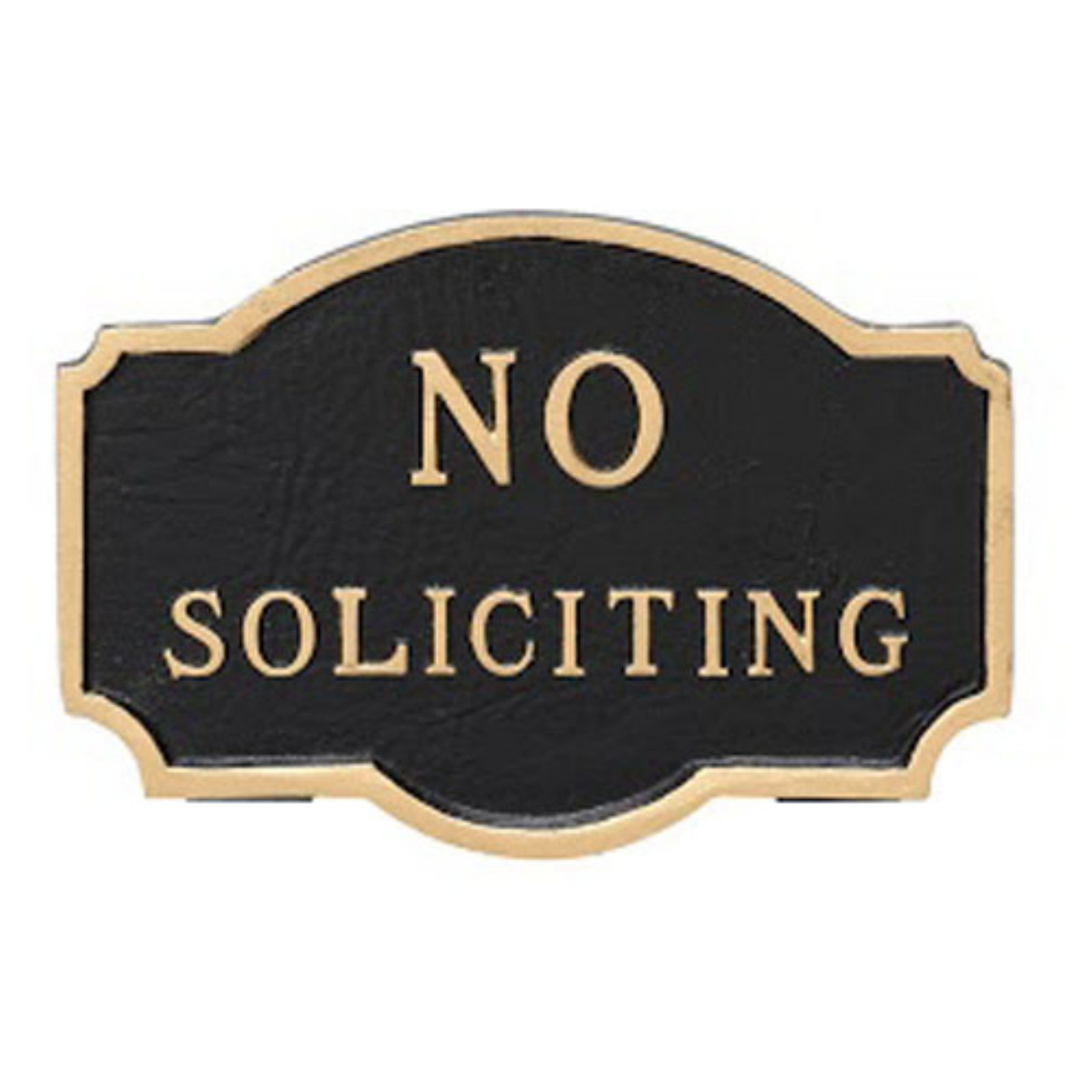 montague metal products petite montague no soliciting statement plaque, black with gold letter, 4.5" x 7.15" - image 2 of 2