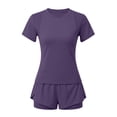 thumbnail image 6 of Two Piece Sets for Womens Summer Solid Color Thin Yoga Sports Outdoor Running Training Quick Drying Fitness Set Athletic Gym Yoga Outfits Summer Casual Outfits, 6 of 6