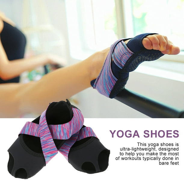 WALFRONT Women Yoga Non-slip Pilates Barre Soft Wrap Dance Training Shoes  Purple, Pilates Shoes, Soft Wrap Shoes 