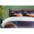 thumbnail image 4 of Ambesonne Nebula Duvet Cover Set, Solar Sky Orbit Comet, Queen, Purple Dark Orange, 4 of 6