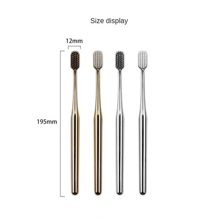 Luxury Gold and Silver Adult Couple Soft Bristle Toothbrush - Household Cleaning Companion