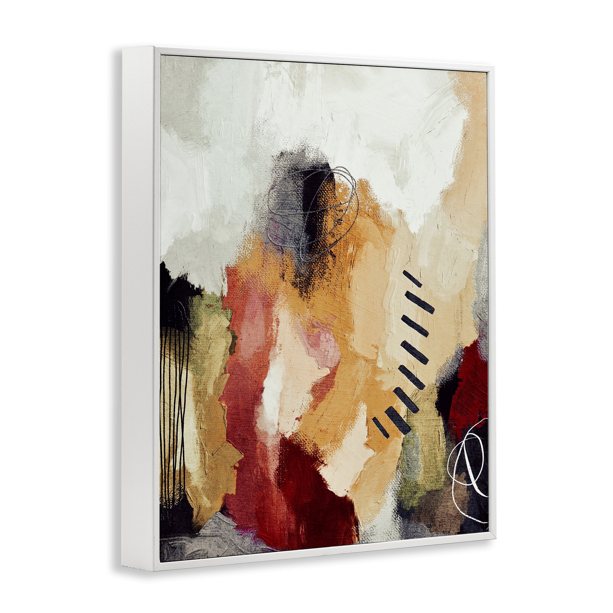 Stupell Industries Abstract Southwestern Pattern Abstract Painting White Framed Art Print Wall Art, 11 x 14