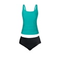 thumbnail image 7 of Women's Sleeveless Swim Tank Top Only - Adjustable Straps Soft Bathing Suit Top, Solid Two Piece Swimsuit Top(Blue,L), 7 of 7