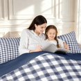 thumbnail image 4 of Manfei Vintage Grid Twin Comforter Sets,Modern Check Bedding Set,Navy,Navy Blue Reversible,2-Piece,1 Comforter and 1 Pillowcase,2-Piece,1 Comforter and 1 Pillowcase, 4 of 7