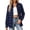 Black and blue checkered, variant on Plus Size Plaid Shirts for Women Roll Up Long Sleeve Casual Button Down Blouses Tops with Pockets