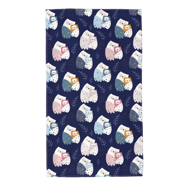 Balery Mom And Baby Owls Toalla de Microfibra Premium con Estampado – 27.5x16 pulgadas, Alta Absorción, Suave y Aterciopelada, Secado Rápido