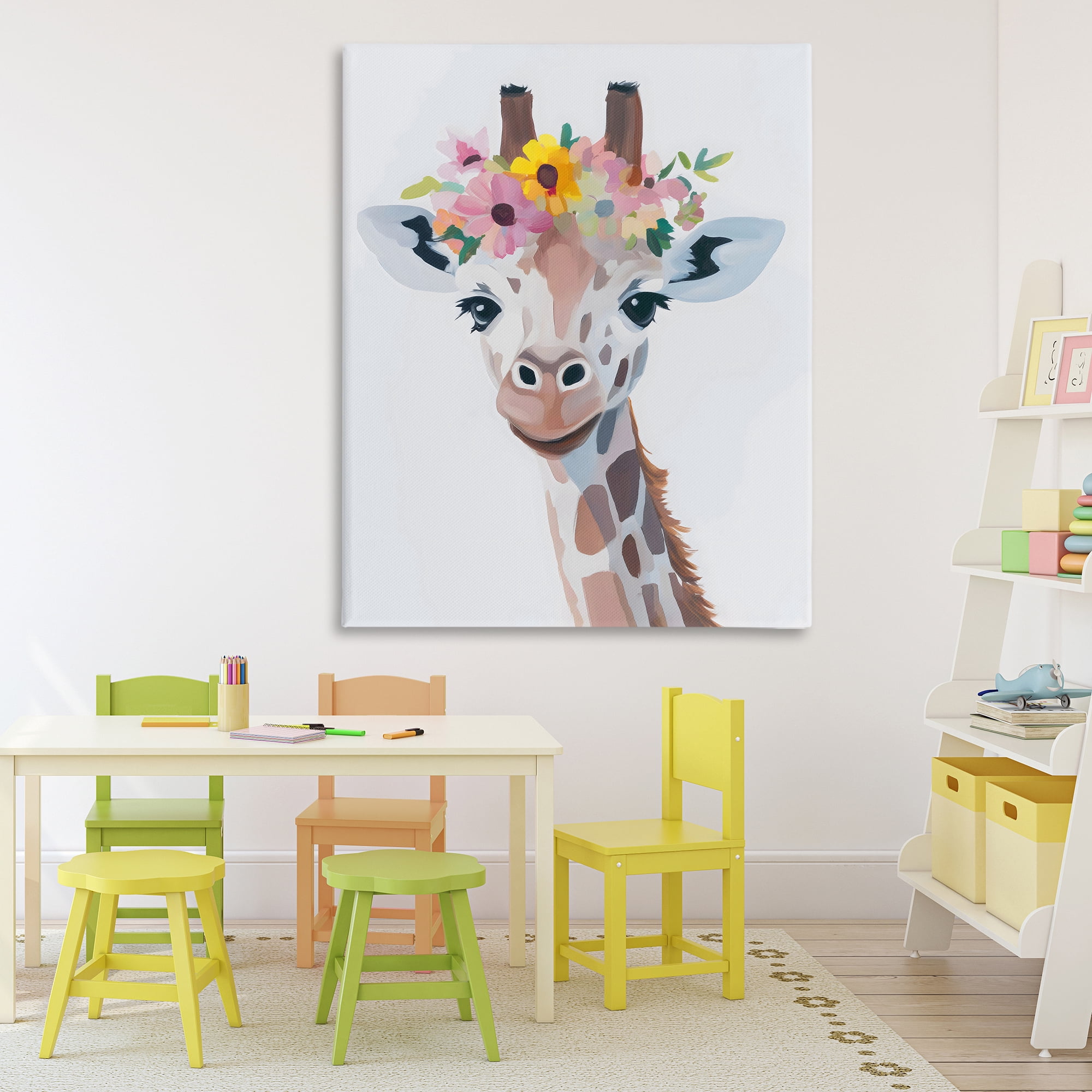 Stupell Industries Flower Crown Giraffe Canvas Wall Art, design by The Prints Vibe