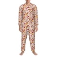 thumbnail image 3 of Lsque Fall 70s Groovy Hippie Pattern Long Sleeve Pajama Set for Men - Soft 2-Piece Sleepwear and Loungewear Set with Pockets, Comfy Nightwear-Small, 3 of 7