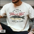 thumbnail image 3 of Unisex T-Shirt FISHER OF MEN Unique Fish Pattern & Faith Message, 3 of 7