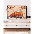 thumbnail image 3 of Outdoor TV Cover 60 to 65 Inch Weatherproof, Red Fall Farmhouse Truck Waterproof TV Screen Protector for Outside Decor with Zipper and Pocket 58"L x 37"H , Thanksgiving Pumpkin Maple Leaf, 3 of 7