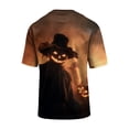 thumbnail image 5 of Mens Halloween Shirts Spider Pumpkin Graphic Short Sleeve Cute Tees Castle Print Crew Neck Funny Spooky T-Shirt XL, 5 of 6
