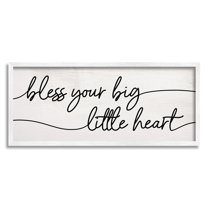 Stupell Industries Your Big Little Heart Phrase Soft Country Script, 10 x 24, Designed by Daphne Polselli