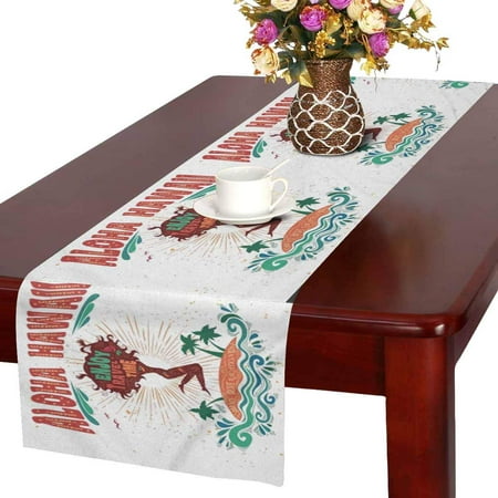 MKHERT Inspirational Summer Aloha Hawaii Hipster My Best Vacation Table Runner Home Decor for Wedding Banquet Decoration 16x72 (Best Month To Vacation In Hawaii)