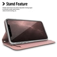thumbnail image 5 of For Apple iPhone 17 Pro PU leather Wallet 6 Card Slots folio with Wrist Strap & Kickstand Pouch Flip Shockproof Screen Cover by Xpression  - Rose Gold, 5 of 8