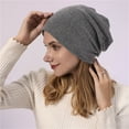 thumbnail image 4 of Clearance! Fdelink Beanie Hat Winter Hats Knitted Double Layer Hot Drill to Keep Warm Neutral Loose Lightweight Hip Hop Soft Cotton Casual Elastic Wool Hat Knitted Double Layer Hot Drill to Keep Warm, 4 of 5