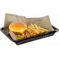 thumbnail image 2 of Fast Food Serving Baskets 10 Pack Of 11.8 x 8.47 Inch Rectangular Plastic Bread Fry Deli Baskets Reusable Microwavable Dishwashable Black Serving Trays For Rolls Sandwiches Burgers, 2 of 4