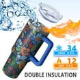 thumbnail image 5 of OBREWU Pioneer Flower Tumbler with Handle and Lid,Pioneer Flower 40oz Double Wall Vacuum Insulated Tumbler,Cups Gift for Women and Men, 5 of 7