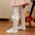 thumbnail image 3 of Baby Girls Tights Cable Knit Seamless Leggings with Bow Toddler Girl Cotton Warm Pantyhose, 3 of 6