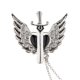 thumbnail image 4 of Broche de cadena para collar con alas de ángel de cristal, corazón y nota musical. Plata, 4 of 9