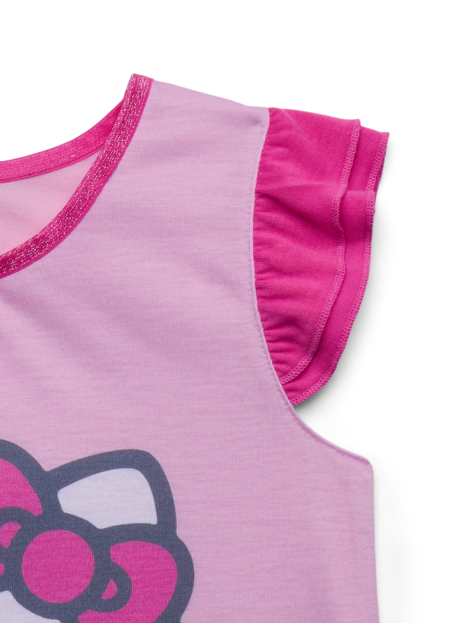 Hello Kitty Girls Pajama Nightgown with Short Sleeves, Sizes 4-14