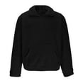 thumbnail image 5 of COSFO Winter Jackets for Men Quarter Zip Black Casual Fleece Coats Warm Loose Fit Long Sleeve Collar with Pockets Coats for Men, 5 of 5