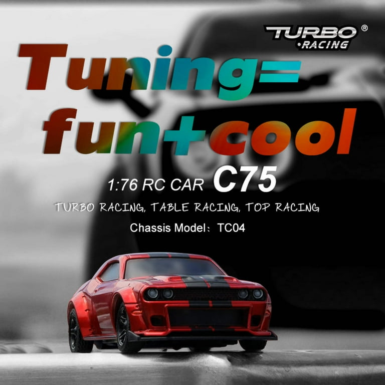 Turbo Racing C75 RTR 1:76 On Road RC Car, Red, 2.4GHz, Two