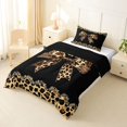 thumbnail image 6 of Erosebridal Leopard Print Bow Twin Comforter Sets For Girls Kids,Brown Cheetah Pattern Bedding Set For Women,Black Reversible,2-Piece, 6 of 7