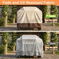 thumbnail image 6 of YEERSWAG Gas Grill Cover 58", Waterproof BBQ Cover with Windproof  Straps & Drawstring, 420D Oxford Fabric Universal BBQ Grill Cover Fits Weber Spirit Char-Broil Nexgrill Brinkmann, Beige, 6 of 8