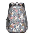 thumbnail image 2 of Bulldog Dog and Flower Florals Backpack for School,Cute School Bag,Schoolbag with Adjustable Shoulder Straps & Padded Back,16.9 Inch, 2 of 5