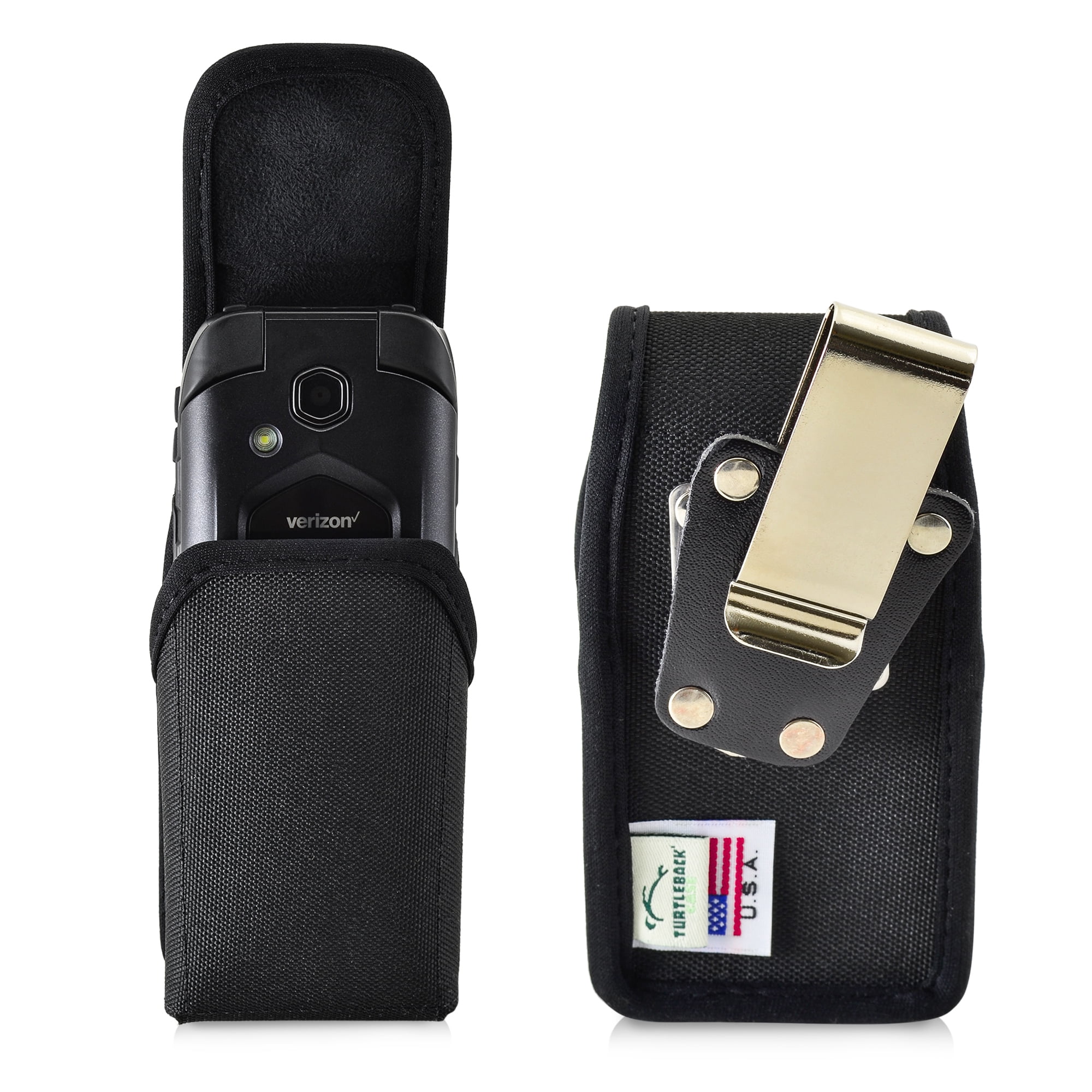 DuraXV LTE Verizon E4610 FITTED CASE Black Leather Removable Belt Clip