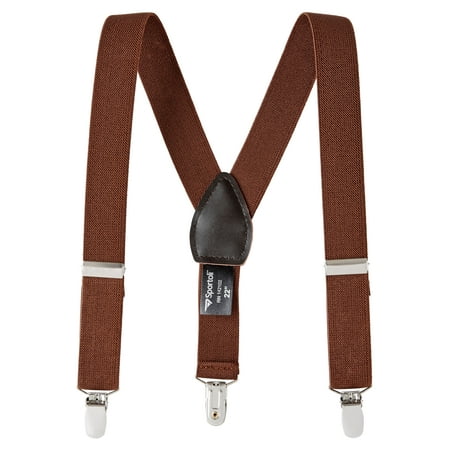 Floral Leather Suspenders - Sportoli Boys' and Girls' Kids Toddlers and Baby Adjustable Elastic Solid Color and Striped Fashion Suspenders for Wedding and Ring Bearer Outfits, Features Leather Crosspatch and Super Quality Clips