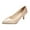Gold, variant on Womens Pointed Toe Kitten Lovely Heel Pumps Low Heel Pointy Toe Slip On Dress Office Shoes Work Wedding Pumps Bridal Heeled Shoes (7.5, Gold)