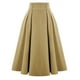 thumbnail image 1 of ICHUANYI Clearance Women's Solid Pleated Loose Hem Long Half Length Skirt(Khaki, XL) ICHUANYI WER2023080813972, 1 of 7