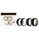 thumbnail image 1 of Juego de anillos de cúpula de dos capas de silicona para bodas - Negro-Mármol de ROQ para hombre - Anillo de 4 x 9 mm, 1 of 1