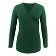 thumbnail image 4 of Jchiup Maternity Shirt Side Button and Ruched Long Sleeve Tunic Nursing Tops, 4 of 6
