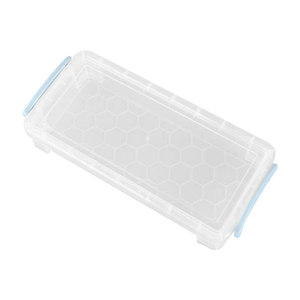 Estuche de plástico transparente para lápices, organizador apilable para bolígrafos, marcadores y material de arte, con tapa de cierre hermético, ideal para el hogar, la escuela o la oficina.