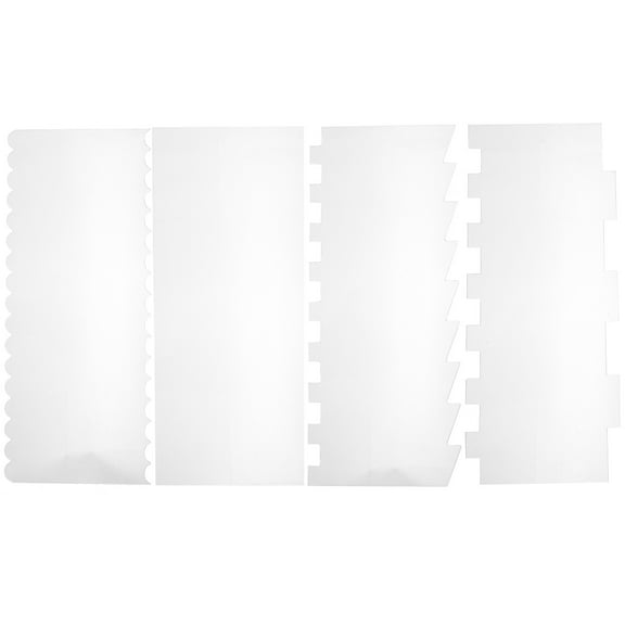 jojofuny 4Pcs Acrylic Flat Cake Smoother for Baking and Pastry Tools 9.4x3.9in Non-Stick Surface