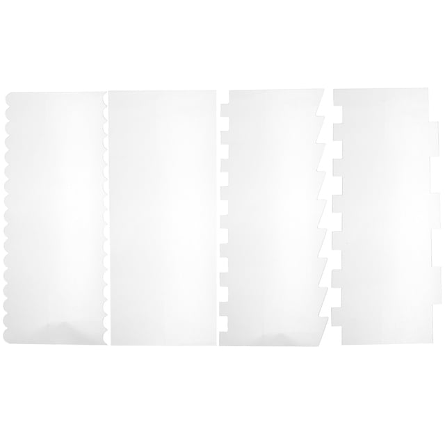 Shisuyan Cake Smoother 4Pcs Clear Acrylic Buttercream Smoothing Tools For Home Bakers