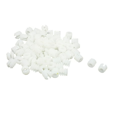 

Unique Bargains 70 Pcs Hard Plastic Pre-inserted Nut Fittings White for Furniture Connector