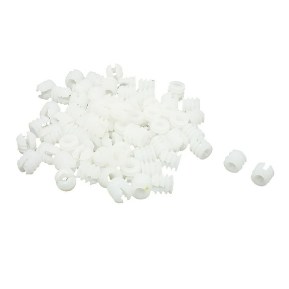 Unique Bargains 70 Pcs Hard Plastic Pre-inserted Nut Fittings White for Furniture Connector
