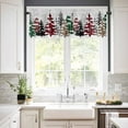 thumbnail image 3 of Christmas Kitchen Curtains and Valances Set, Red Green Plaid Leopard Xmas Tree Winter Snowflake Rod Pocket Window Valance Window Curtain Panels for Living Room Bedroom Laundry, 27.5x24in, 3 Pieces, 3 of 7