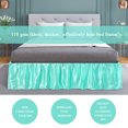 thumbnail image 2 of PiccoCasa Satin Silk Wrap Around Bed Skirt Dust Ruffle 18" Drop, King Cyan, 2 of 8