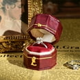 thumbnail image 2 of TAIMY Engagement Ring Box, Vintage Octagonal Ring Box, Single Slot Design, Suitable for Weddings, Proposals, Engagements(Red), 2 of 6