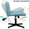 thumbnail image 3 of Waleaf Armless Office Desk Chair No Wheels,Fabric Padded Modern Swivel Vanity Chair,Height Adjustable Wide Seat Computer Chair, 3 of 9