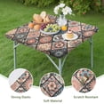 thumbnail image 4 of Multicolor Ethnic Mandala Pattern Square Fitted Tablecloth with Elastic Edge,Square Table Cover,Washable Elastic Table Cover for Home Kitchen Party Decor 36"x36", 4 of 6