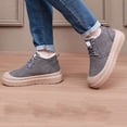 thumbnail image 3 of Winter Boots for Men Casual Suede Furry Lined Lace up Flat Walking Shoes Comfy Platform Soft Sole Nonslip Snow Booties Gray Size 11, 3 of 6